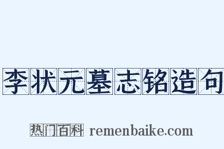 李状元墓志铭造句是什么意思的图片